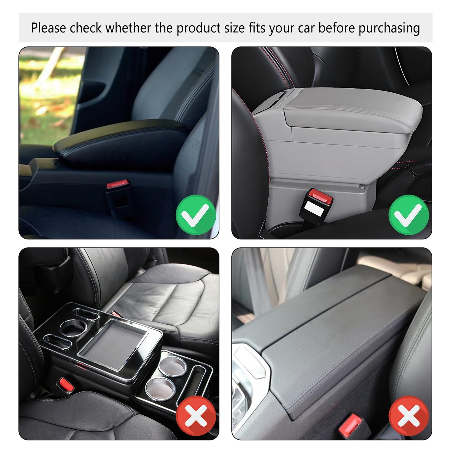 Stacool Universal Car Armrest Cover Cushion with Storage