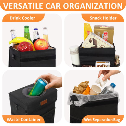 Vankor Hanging Car Trash Bin for Back Seat – Black