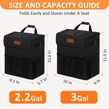 Vankor Hanging Car Trash Bin for Back Seat – Black