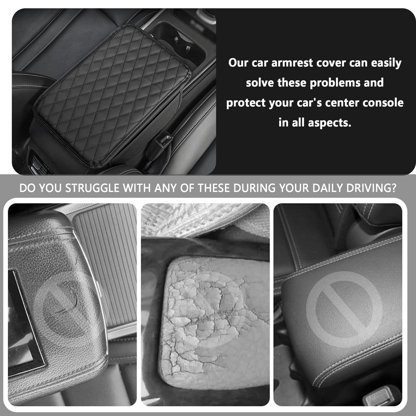 Stacool Universal Car Armrest Cover Cushion with Storage